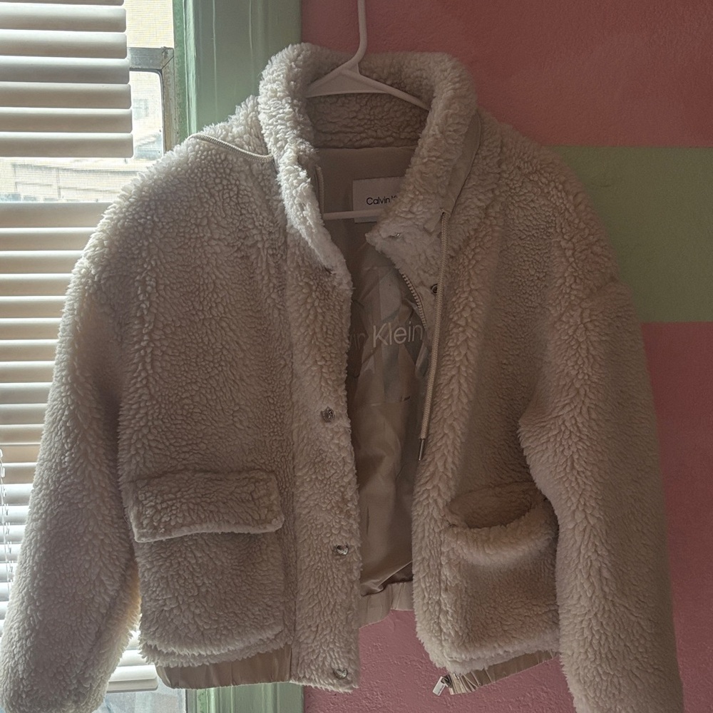Calvin Klein Beige Sherpa Jacket